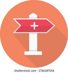 direction vector flat color icon
