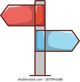 direction vector flat colour icon
