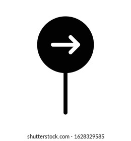 direction vector glyph flat icon 