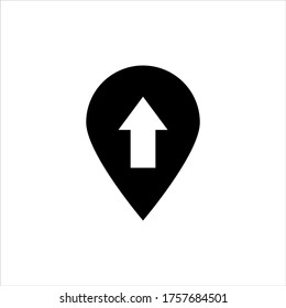Direction up vector icon on white background