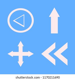 direction vector icons set. with up arrow, out arrows and left arrow in set