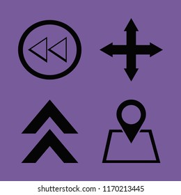 direction vector icons set. with location, out arrows, left arrow and up arrow in set