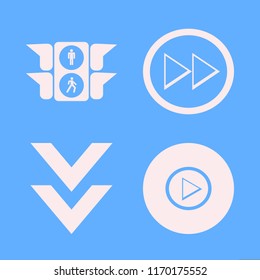 direction vector icons set. with right arrow, down arrow and traffic signs in set