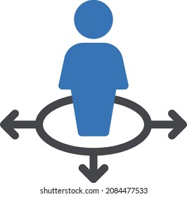 direction vector illustration isolated on a transparent background . glyph vector icons for concept or web graphics.