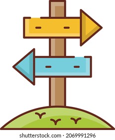 direction Vector illustration on a transparent background. Premium quality symbols. Vector Line Flat color  icon for concept and graphic design.