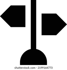 ilustración del vector de dirección en un fondo transparente. Símbolos de calidad superior. Iconos vectoriales de glifos para diseño de conceptos y gráficos.