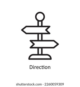 Direction Vector Outline Icon Design illustration. Engineering Symbol on White background EPS 10 File