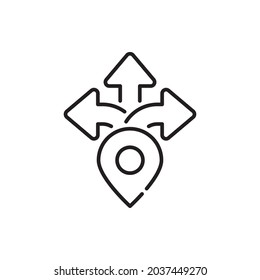 Direction vector outline icon style illustration. Eps 10 file