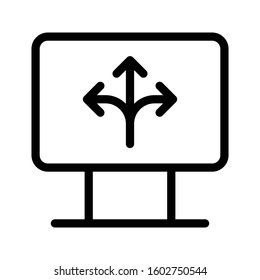 direction vector thin line icon 