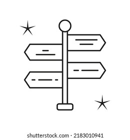 Direction, way concept line icon. Simple element illustration. Direction, way concept outline symbol design from summer set. Can be used for web and mobile on white background