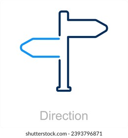 Direction and way icon concept