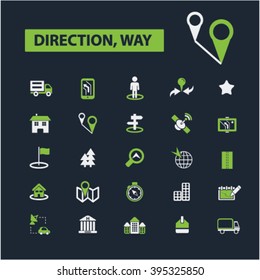 direction, way icons
