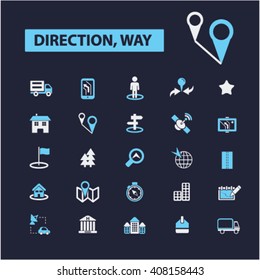 direction way icons
