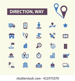 direction way icons
