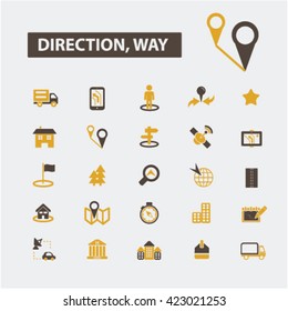 direction way icons
