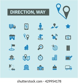 direction way icons
