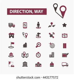 direction way icons