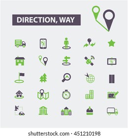 direction way icons