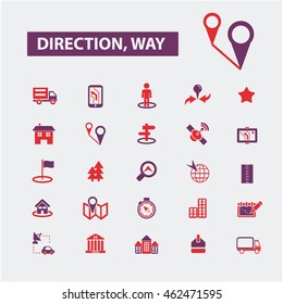 direction way icons