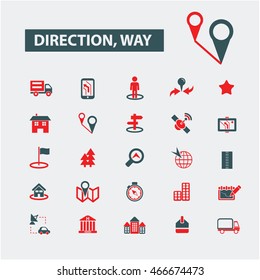 direction way icons