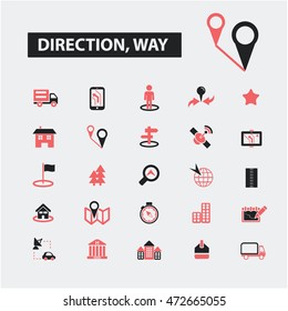 direction way icons