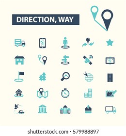 direction way icons