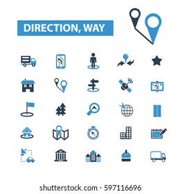 direction way icons