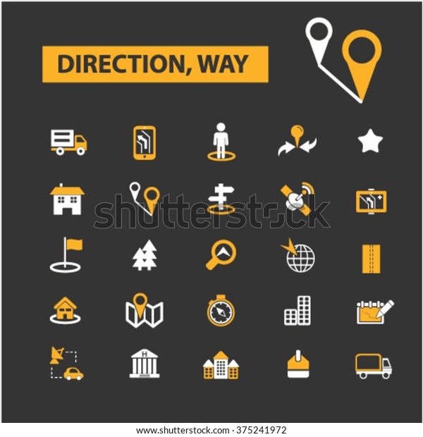 direction, way, map,\
location, route\
icons\
