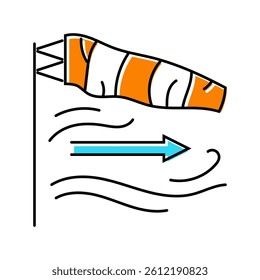 direction wind turbine color icon vector. direction wind turbine sign. isolated symbol illustration