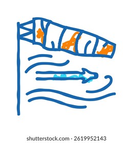 direction wind turbine doodle icon sketch vector. direction wind turbine sign. isolated symbol illustration
