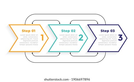 directional 3 three steps modern infographic template