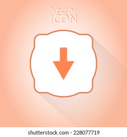 Directional arrow icon. Direction down. Flat style. Made in vector