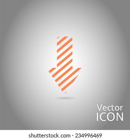 Directional arrow icon. Direction down. Flat design style. Made in vector illustration