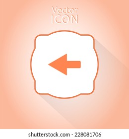 Directional arrow icon. Leftward direction. Flat style. Made in vector