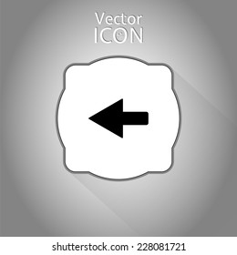Directional arrow icon. Leftward direction. Flat style. Made in vector