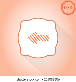 Directional arrow icon. Leftward direction. Flat design style. Made in vector illustration