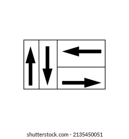 directional arrow icon on black and white background