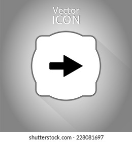 Directional arrow icon. Right direction. Flat style. Made in vector