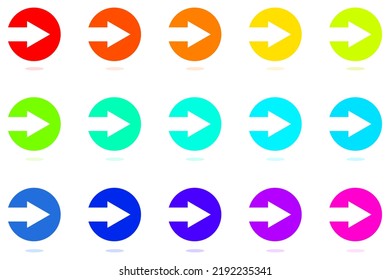 Directional Arrow icon set. Colorful arrow symbol button. Vector illustration