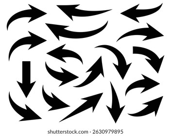 Directional arrow icon set vector on white background. arrow symbol vector Design