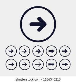 icono de flecha direccional, ilustración vectorial. icono plano. icono de flecha