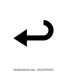 Vector de icono de flecha direccional. Gira el vector del símbolo de signo de icono. Icono de vector de flecha a la izquierda aislado en fondo blanco
