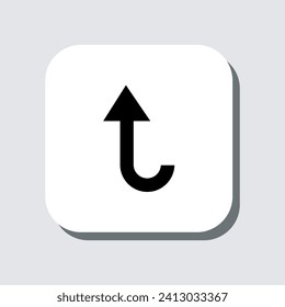 Directional arrow icon vector. Turn sign symbol in trendy flat style. Arrow up vector icon illustration in square isolated on gray background