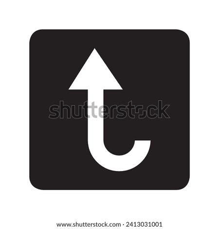 Directional arrow icon vector. Turn logo design. Arrow up vector icon illustration in square isolated on white background