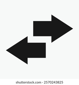 Directional arrow icons: Black arrows indicating transfer. Left and right line arrows representing exchange. Swap icon with two directional arrows.