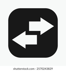 Directional arrow icons: Black arrows indicating transfer. Left and right line arrows representing exchange. Swap icon with two directional arrows.