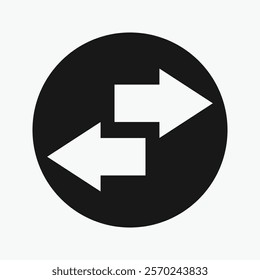 Directional arrow icons: Black arrows indicating transfer. Left and right line arrows representing exchange. Swap icon with two directional arrows.