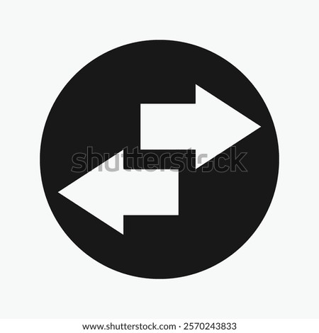 Directional arrow icons: Black arrows indicating transfer. Left and right line arrows representing exchange. Swap icon with two directional arrows.