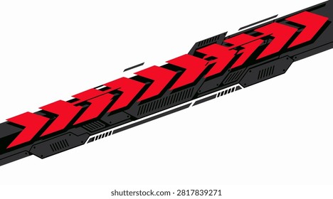 Directional arrow pattern for dynamic vehicle wraps. Implies forward momentum and speed.