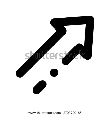 Directional Arrow, Up Right line graphic illustrating